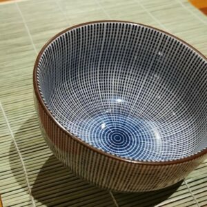 Bol japonais bleu et blanc à Thé Matcha