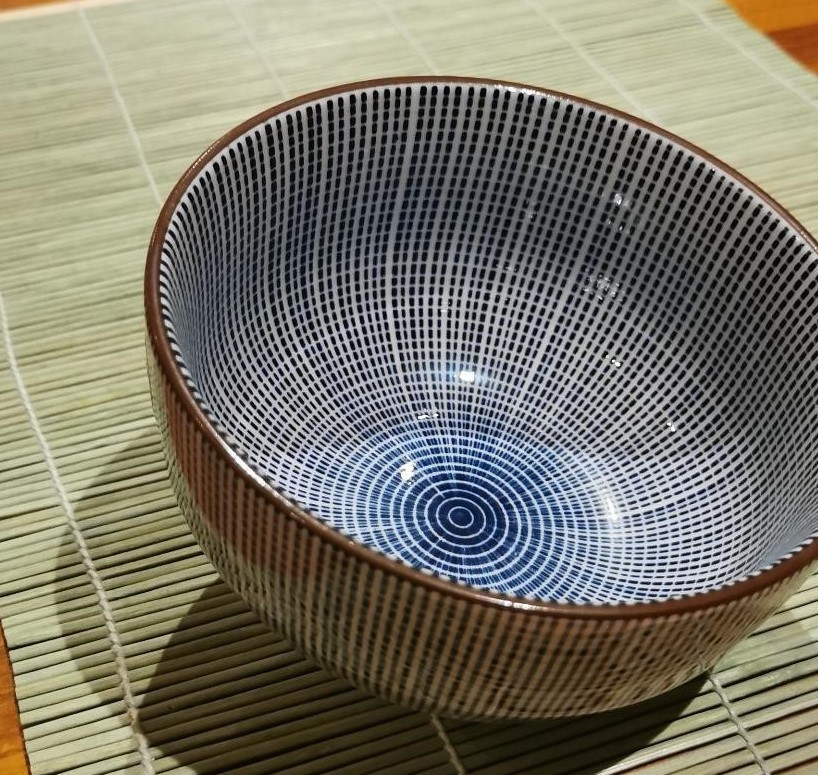 Bol japonais bleu et blanc à Thé Matcha